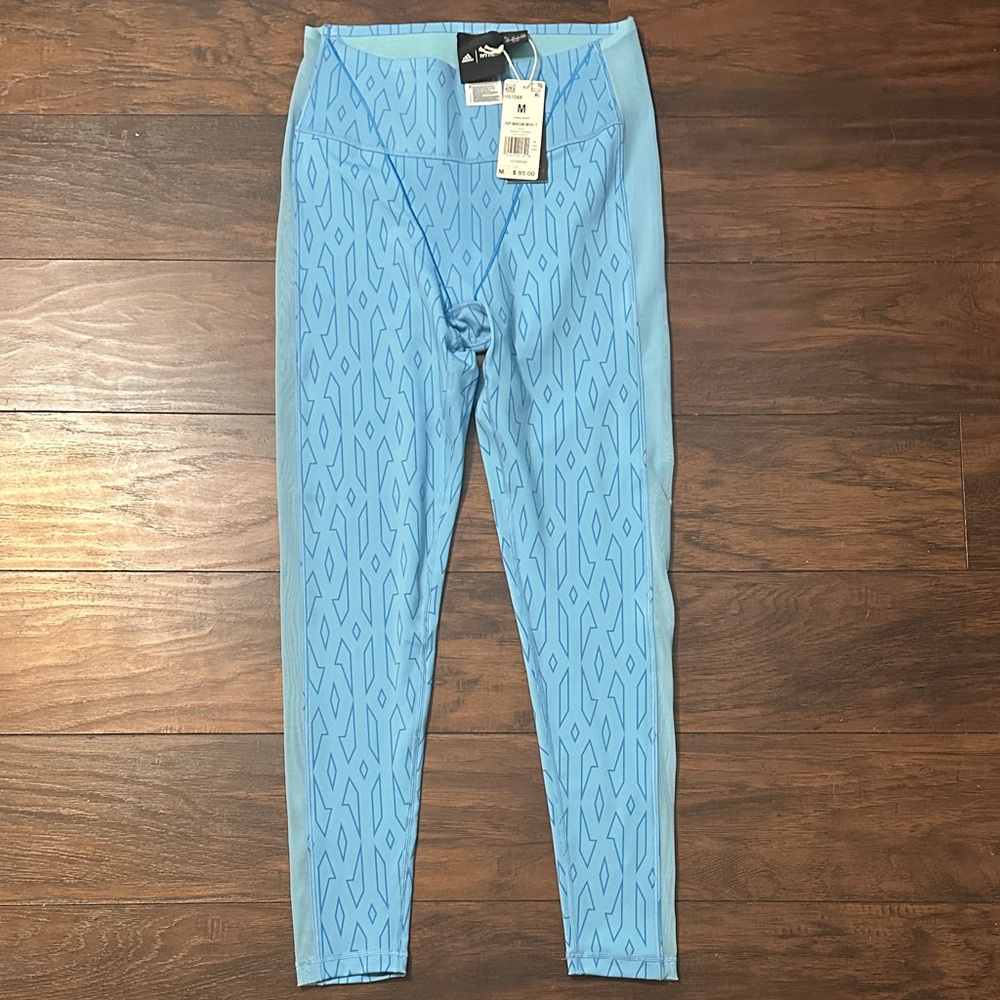 adidas Light Blue Geometric Performance Leggings
